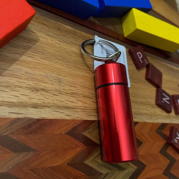 Red - Pill Box Key Ring - Picture 1 of 4